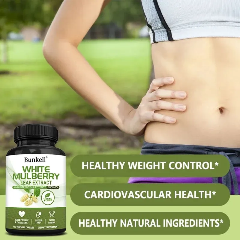 White Mulberry Leaf Extract 1000mg - 120 Capsules White Mulberry Leaf Non-GMO Gluten-Free Supplement High Strength & Potency — image 2