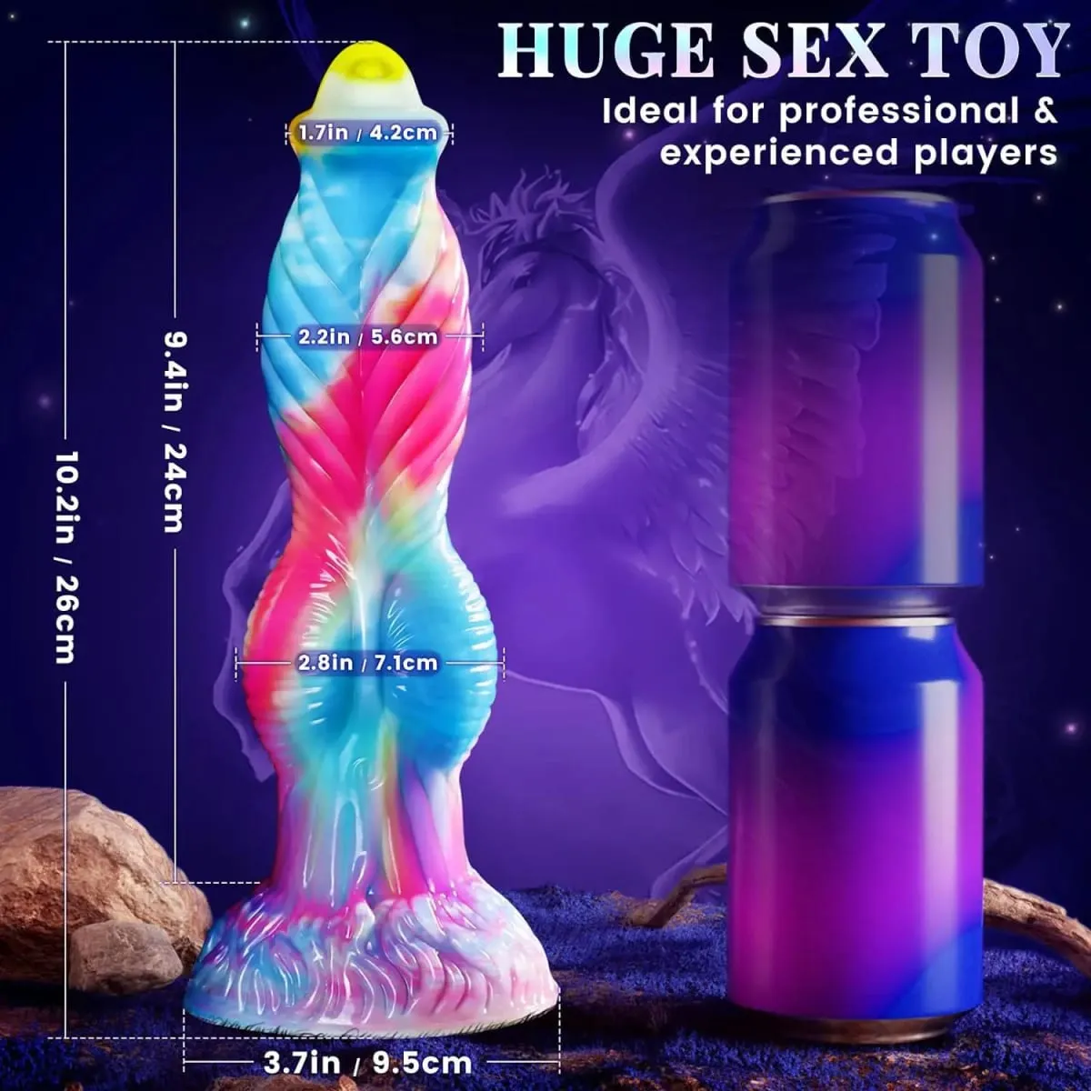 Spinta Drago Dildo Vibratore Giocattoli Del Sesso 10 "4IN1 Mostro Telecomando Spessore Dildo Ventosa Dildo Giocattoli Anali Prodotto Per Adulti — image 3