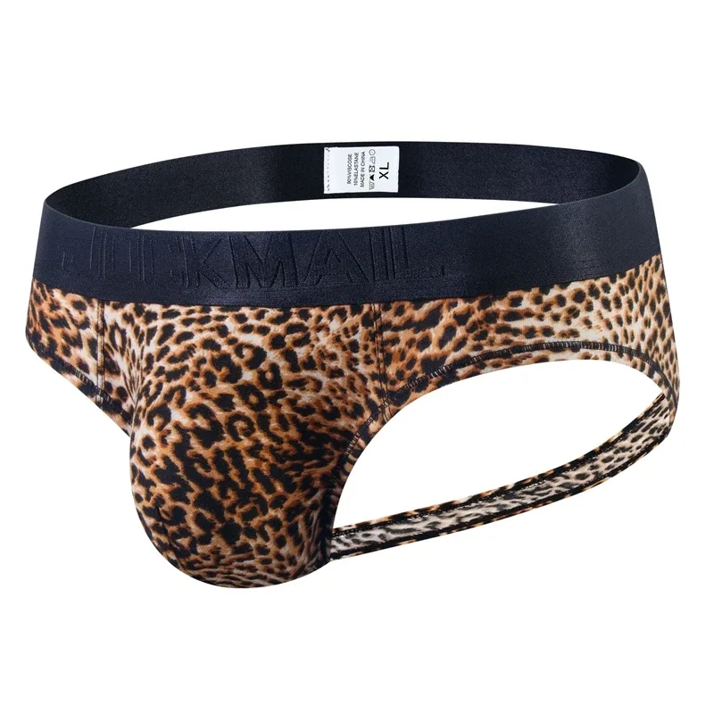 Cuecas masculinas sexy com estampa de leopardo, roupa íntima para homens, slip hombre, calzoncillos hombre, kinckers, cuecas gays