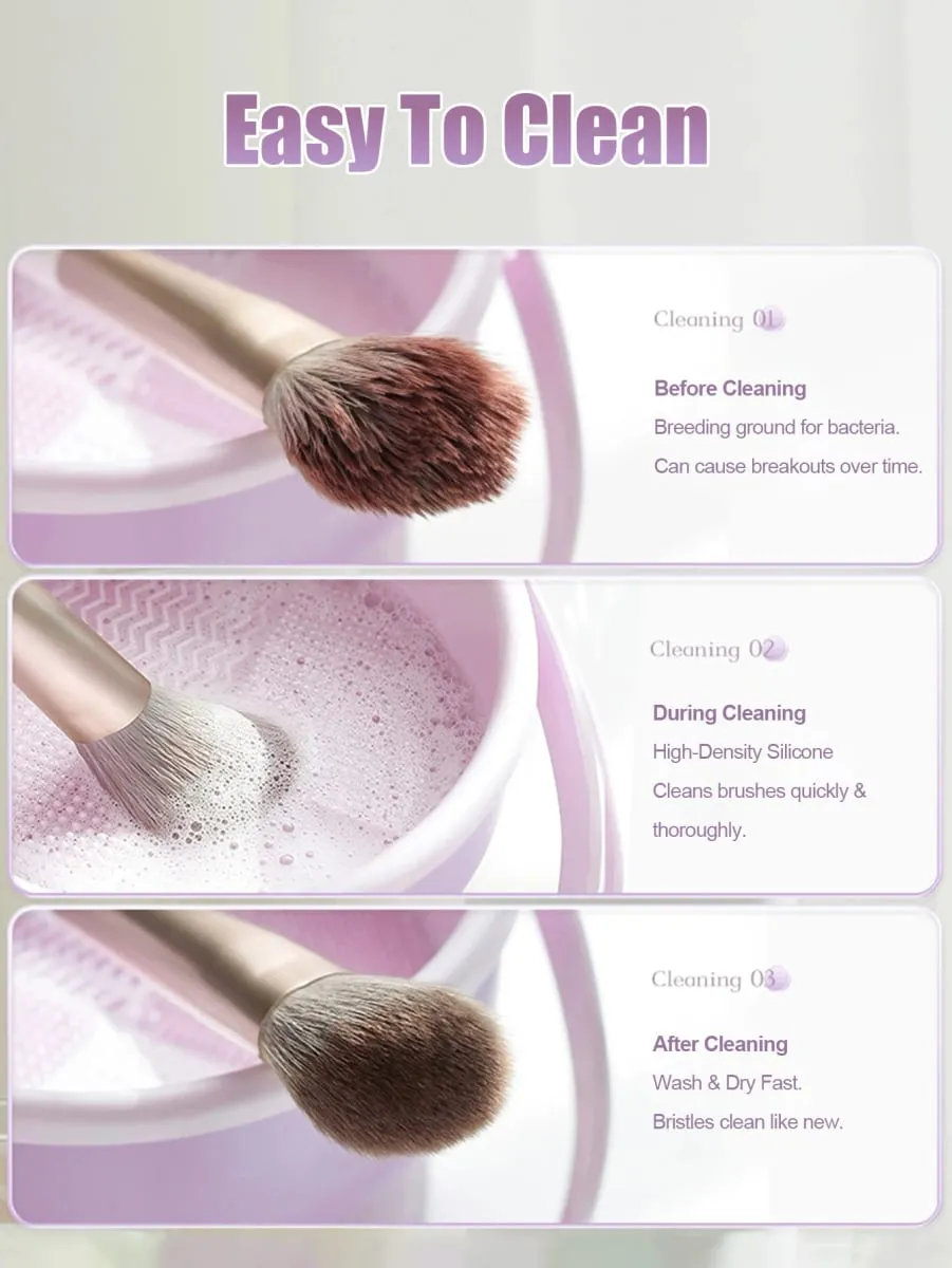 แปรงแต่งหน้าแปรงทำความสะอาดชาม All-in-One Wash Dry & Storage Rack Gentle ไม่ทำลายเครื่องมือทำความสะอาดสำหรับแปรงฟองน้ำและเครื่องปั่น