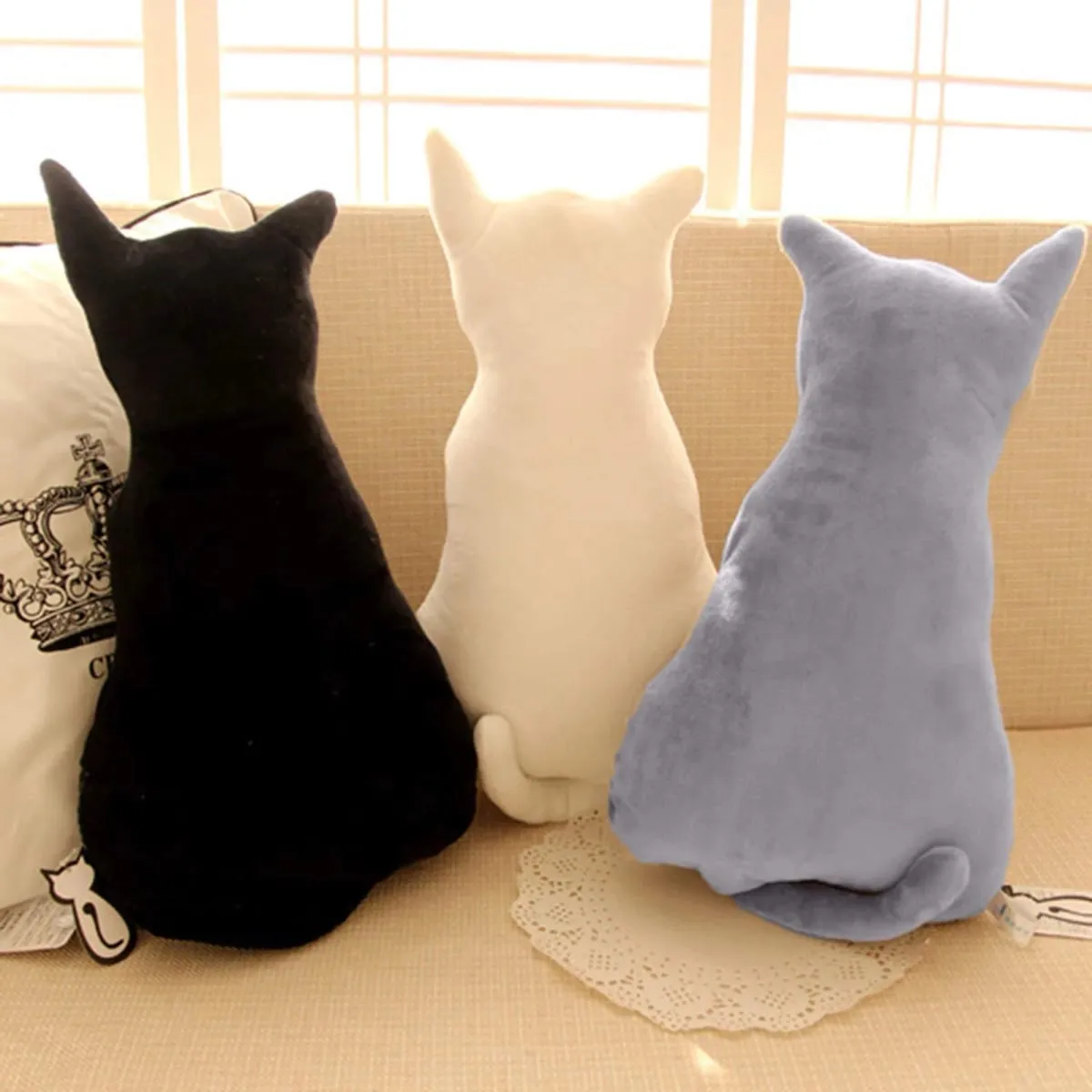 Plush Toy Cute Cat Soft Back Shadow Plush Toy Sofa Pillow Seat Cushion Birthday Gift for Boys Girls Kids — image 2