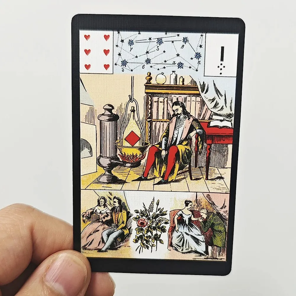 Grand Jeu De Mlle Lenormand Deck 9*6cm Printed on 350GSM Double Embossed Cardstock 54 Pcs Lenormand Oracle Cards — image 1
