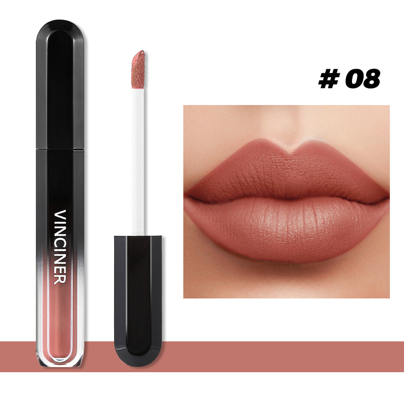 12 Colors Liquid Lipstick Matte Dark Brown Lip Gloss Cosmetic Waterproof Red Lip Glaze Non-stick Cup LongLasting Lip Tint Makeup — image 10
