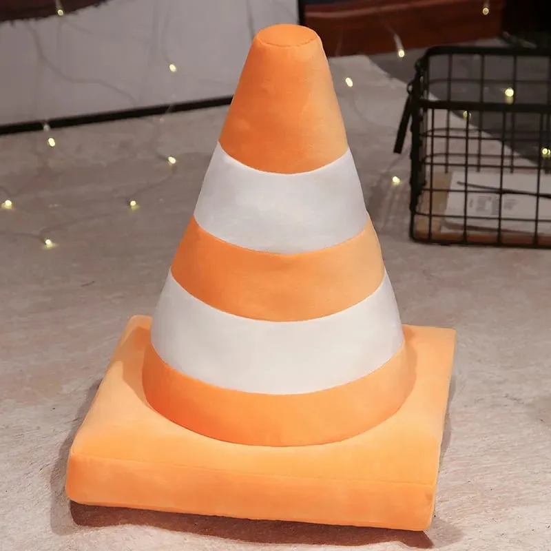 Plush Traffic Pillow Stuffed Car Tyre Roadblock Traffic Cone Signal Lamp STOP Transportation Sign Cushion Decor Plushie Men Gift