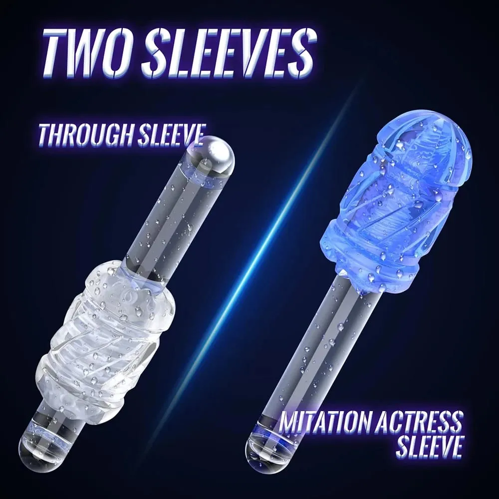 Dvojité rukojeti Leten King Sex Machine Elektrický tlakový masturbátor Orgasmus Hračky pro dospělé 2 Hlasový stimulátor penisu s měkkým rukávem — image 4