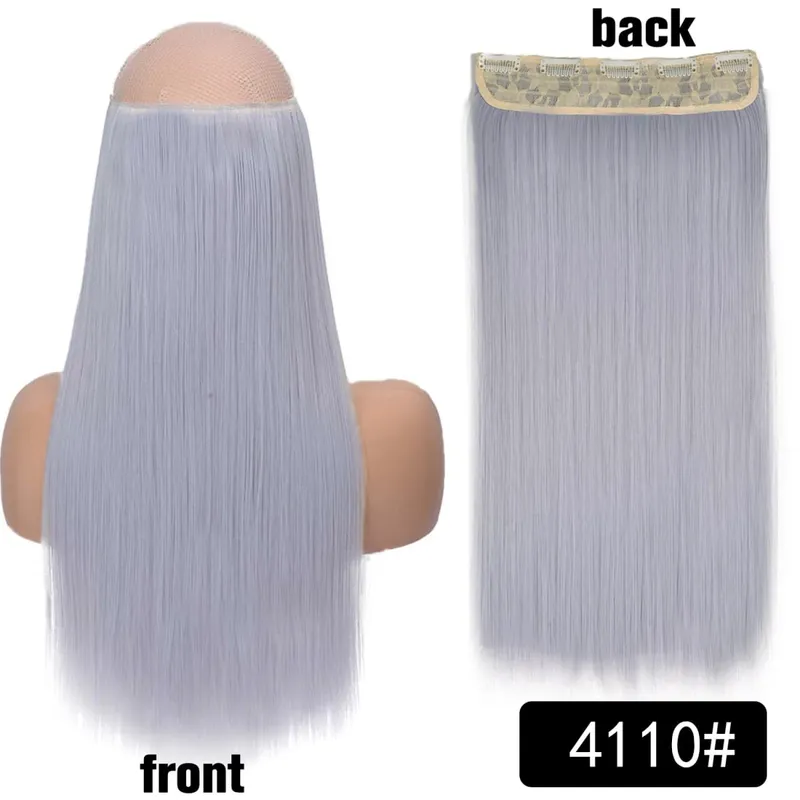 Long Straight Curly One Piece 5clips Clip-in Extensions 22Inch Heat Resistant Hairstyles Colour Mix Blonde Hair Piece For Women — image 64
