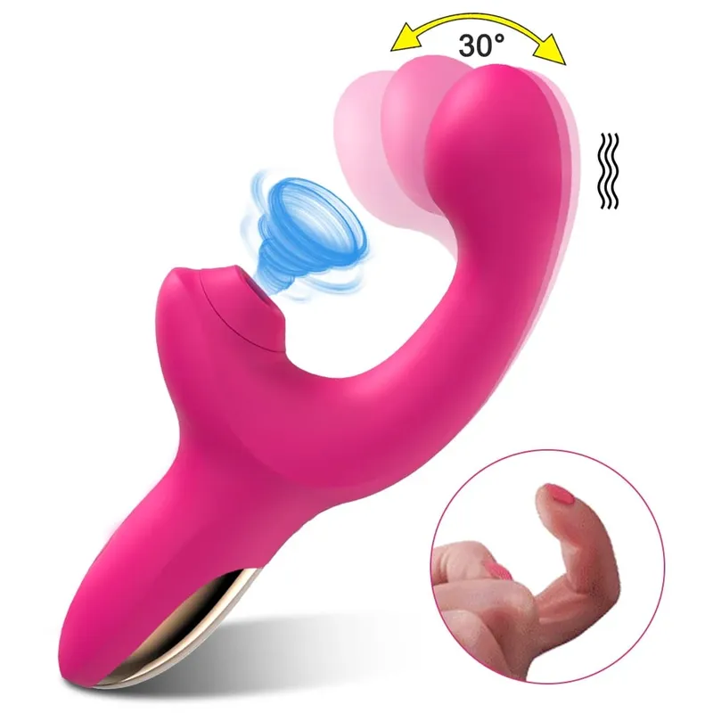 Powerful 20 Speeds Dildo Vibrator Female Clit Sucker Vacuum Clitoris Stimulator Adults Goods Finger Wiggling Sex Toy for Women — image 11