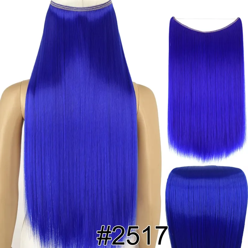 Synthetic Heat Resistant Hair Silky Straight Elasticity Invisible Wire Hair Extensions 8006 — image 45