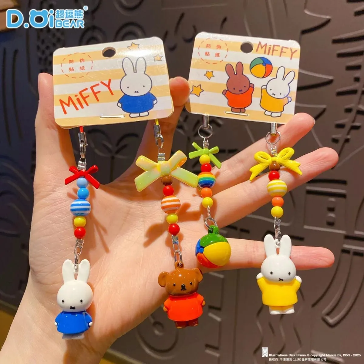 Kawaii Anime Miffy Rabbit Keychain Doll Cutegirlish Cartoon Creative Diy Keychain Schoolbag Gift