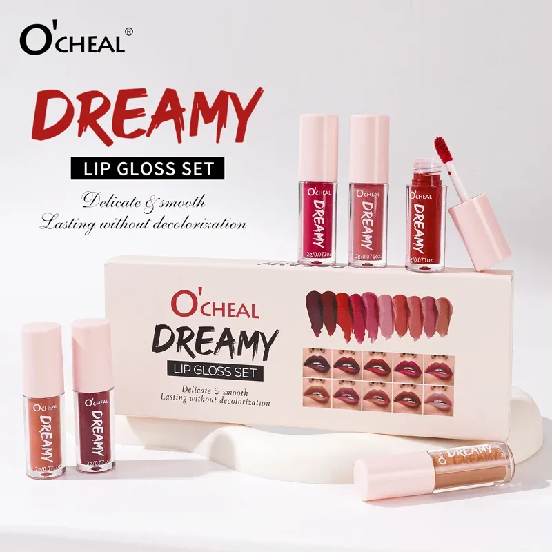 10 Colors/Set Dreamy Matte Lip Gloss Velvet Liquid Lipstick Non-stick Cup Long Lasting Lip Tint Women Lip Makeup Gift Set