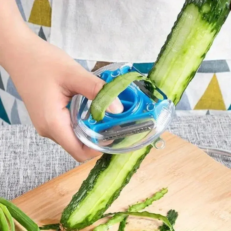 Kitchen 3 in 1 Peeler Rotary Multi-purpose Stainless Steel Potato Peeler Slicer Grater Shredder Vegetable Fruit Peeler — image 9