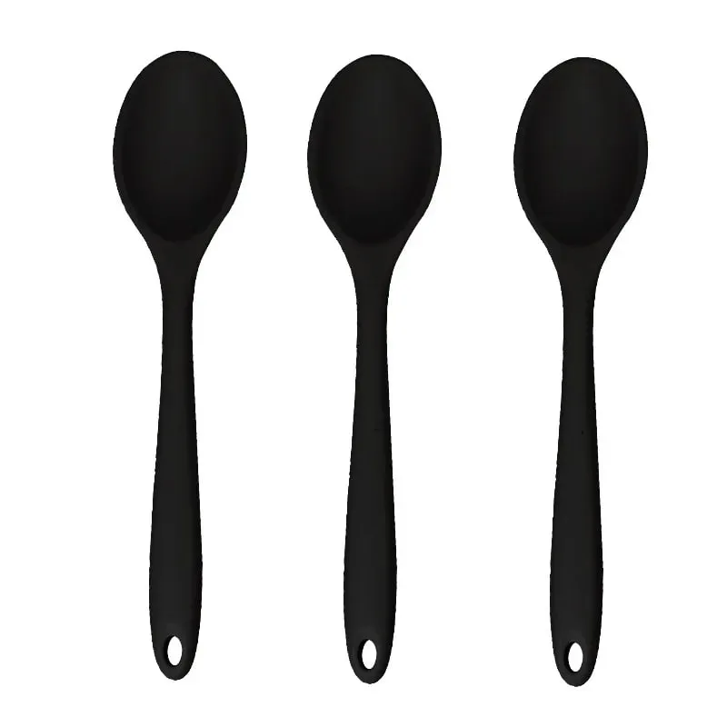 3pcs Silicone Spoon Mixing Soup Spoons Kitchen Mixing Ladle Cooking Utensils Kitchenware Tool for Stirring and Serving — image 13