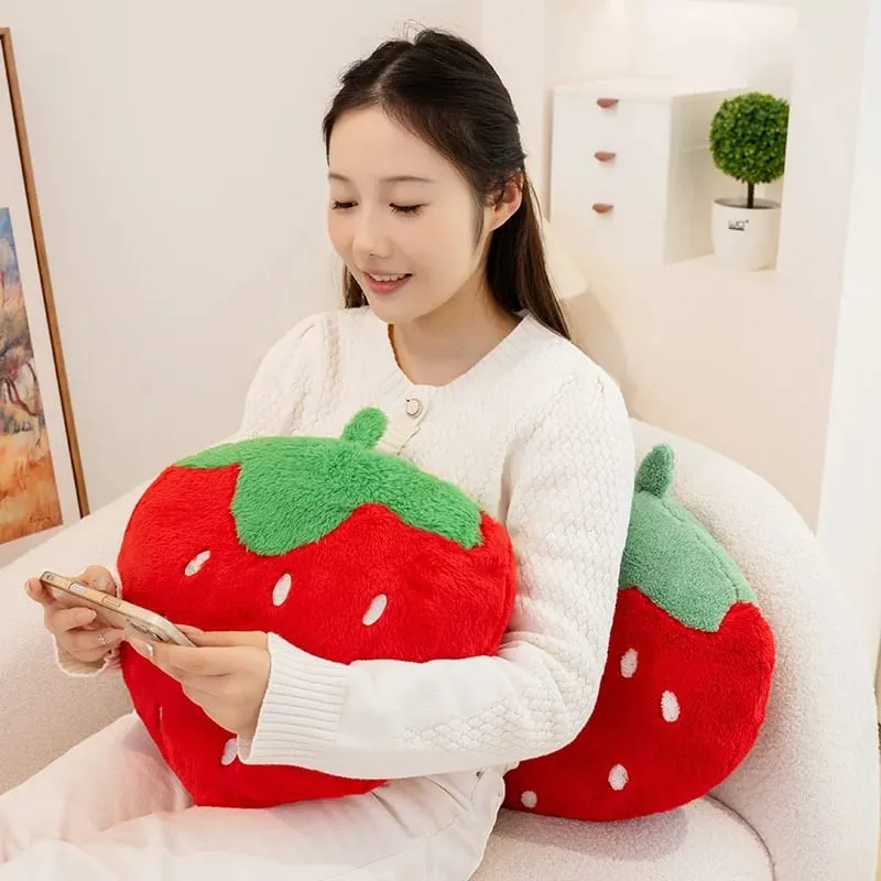 Aardbei Kussen Zacht Gevuld Pluche Speelgoed Sweety Aardbei Bank Knuffelkussen Voor Thuis Kussen Fruit Thema Verjaardagscadeaus
