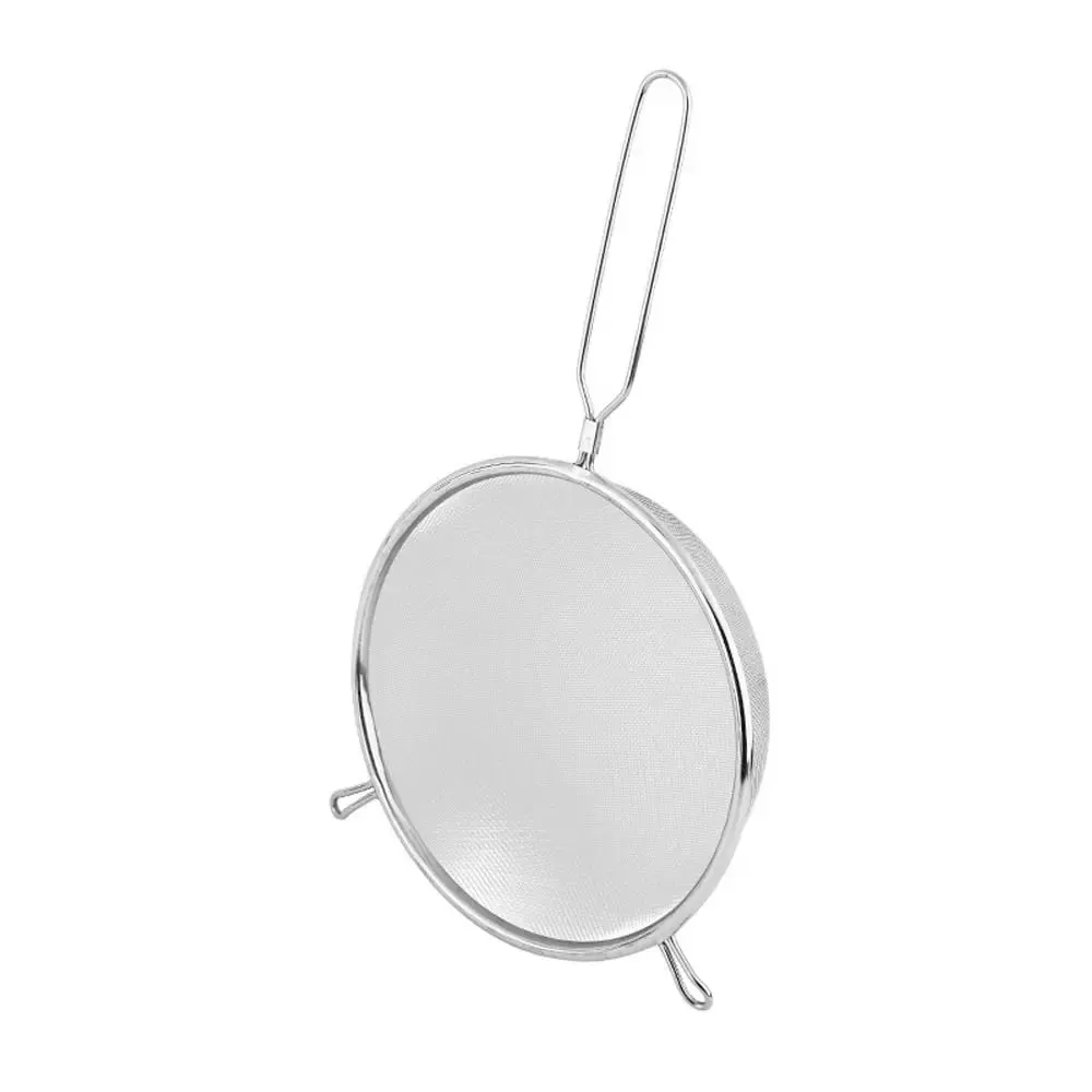 Stainless Steel Flour Filter Screen Double Ear Screen Handle Fine Mesh Strainer Cooking Spoon Soybean Milk Snack French Fries