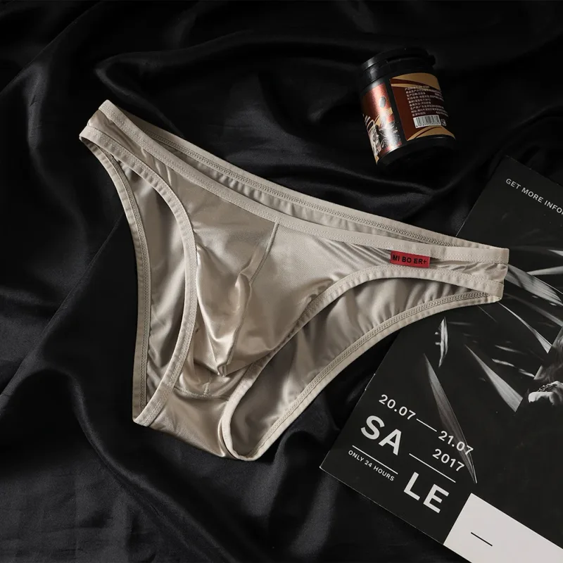 Männer Satin-wie Bikini Eis Seide Stretch Kurze Beutel Dessous Atmungsaktive Höschen Nahtlose Unterwäsche Unterhosen Japanische Tangas