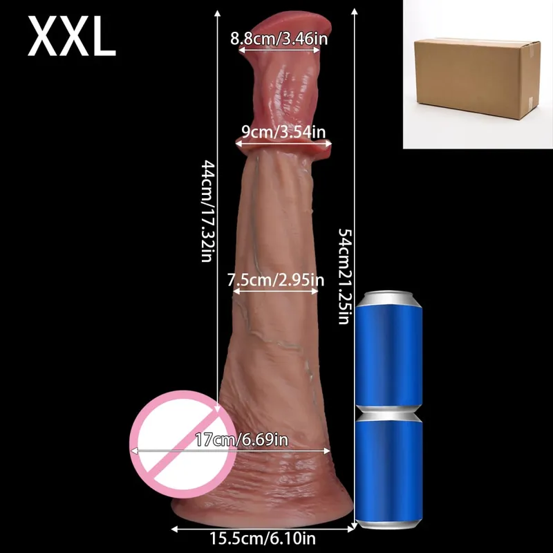 Huge Realistic Long Horse Dildo Penis Big Large Animal Penis Soft Dick Sutcion Cup Anal Dildos Adult Sex Toy for Women Men Gay
