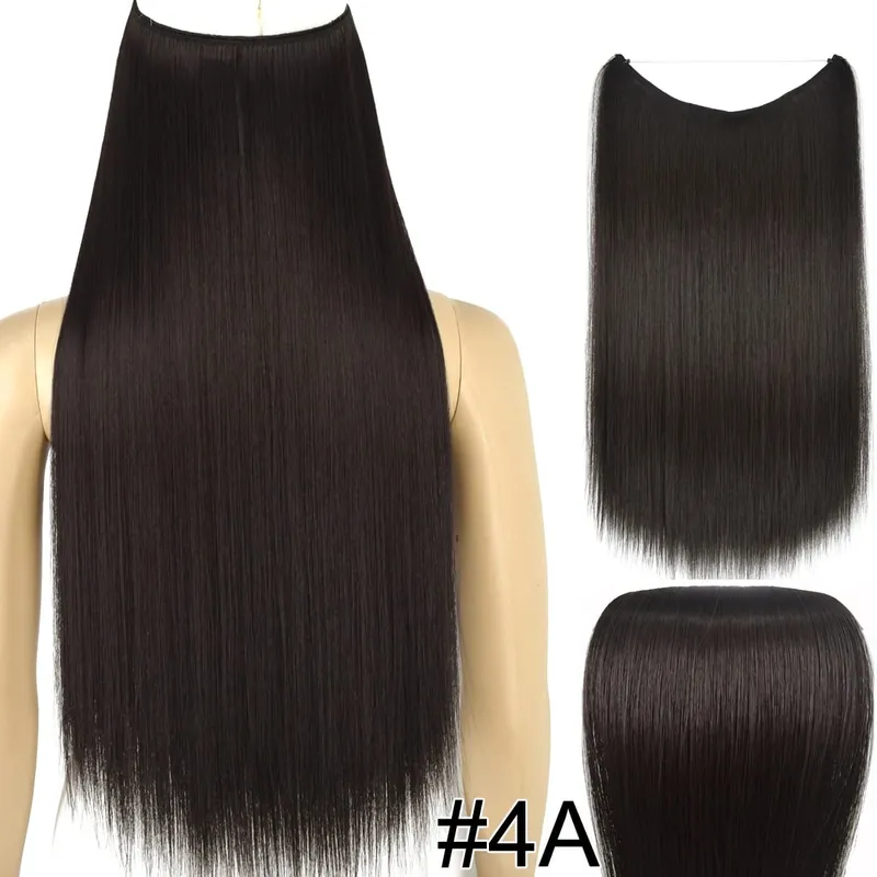 Synthetic Heat Resistant Hair Silky Straight Elasticity Invisible Wire Hair Extensions 8006 — image 10