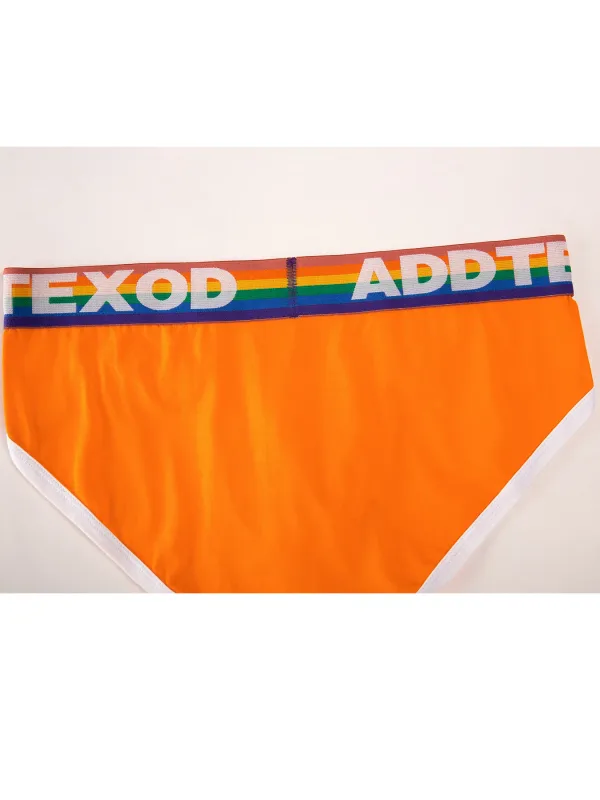Sexy Men Underwear Rainbow Belt Multi Colored Youth Low Waist U Convex Pouch Brief Teenager Cotton Breathable Comfortable Bikini — image 19