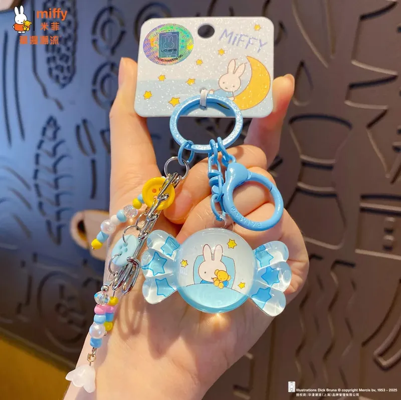 Kawaii Anime Miffy Rabbit Keychain Doll Cutegirlish Cartoon Creative Diy Keychain Schoolbag Gift