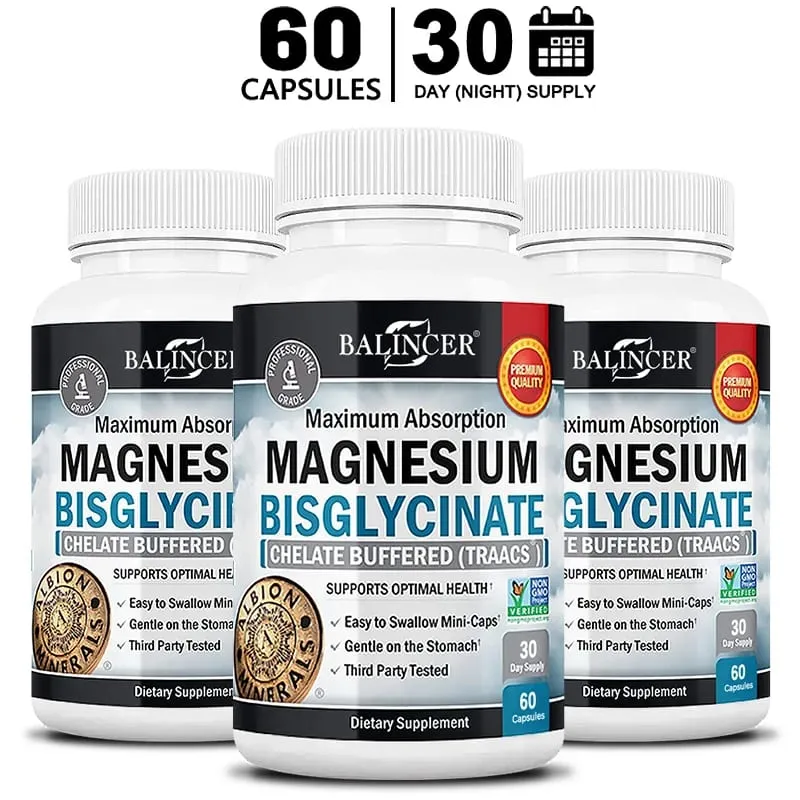 Magnesium Bisglycinate 400 Mg - 120 Vegetarian Capsules - Supports Muscle Joint and Heart Health — image 10