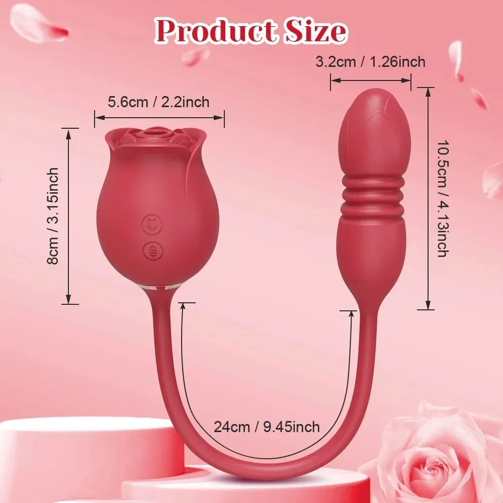 Vibratore per succhiare la rosa per le donne Stimolatore del clitoride del clitoride Punto G Spinta Dildo Vibrante Masturbatore femminile Massaggio Giocattolo del sesso per adulti — image 6