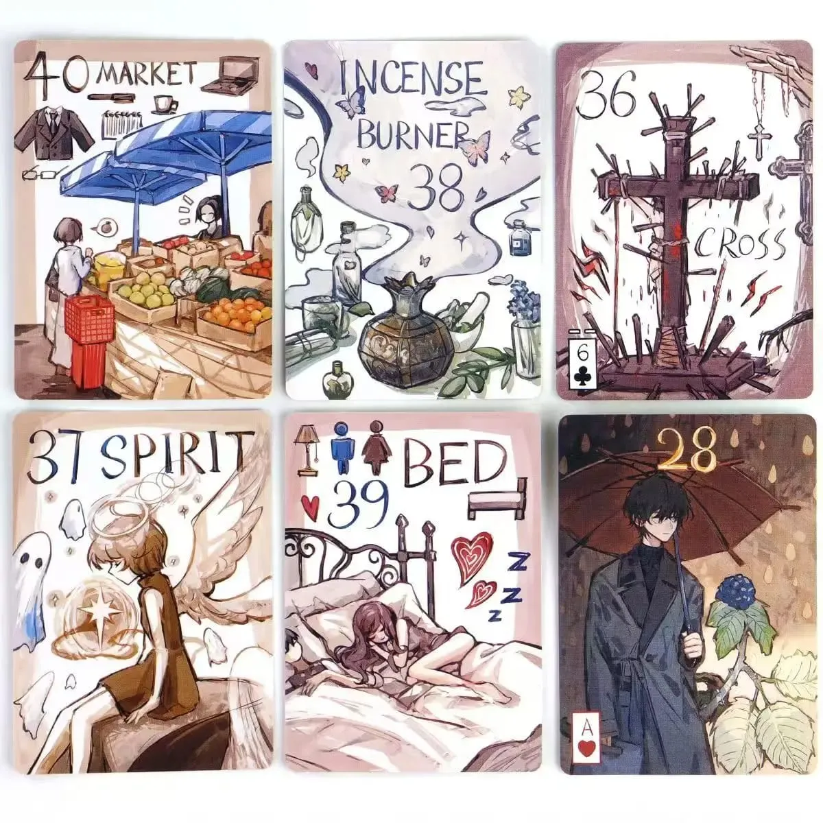 42 pièces cartes Lenormand adaptées aux débutants primitif Lenormand Deck Rana système 9*6cm — image 3