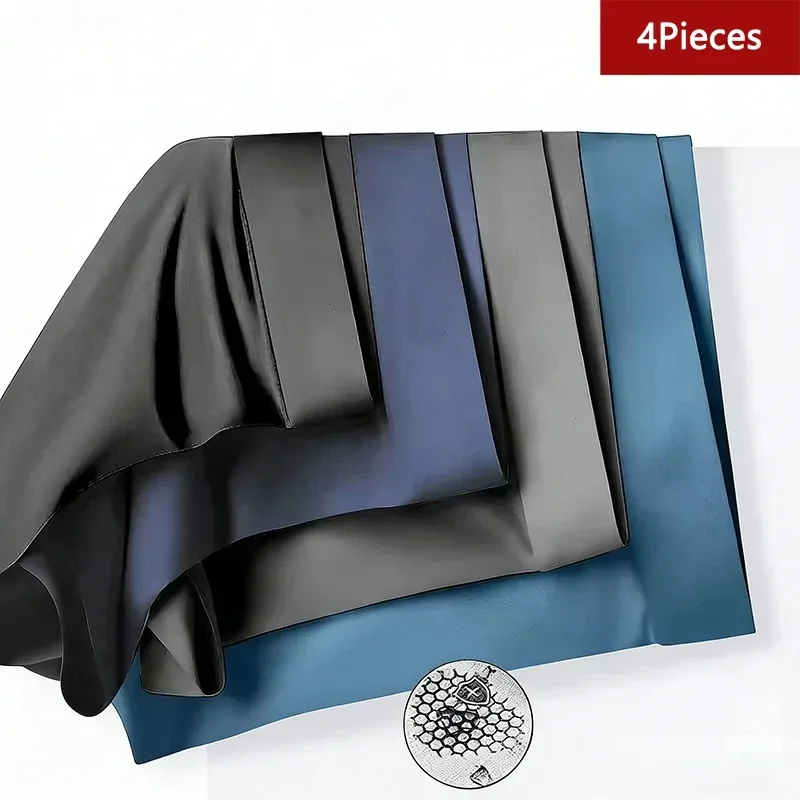 4pcs Men Underwear Ice Silk Boxer Shorts Graphene Man Underpants Breathable Men's Panties Ultrathin Seamless Male Underpants — image 8