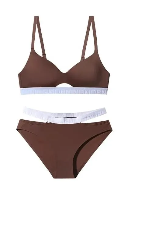 US Light Sports Push-Up Bra Anti-Sagging Seamless Racerback Bralette Set No Wire for Small Bust Women Autumn Winter — image 13