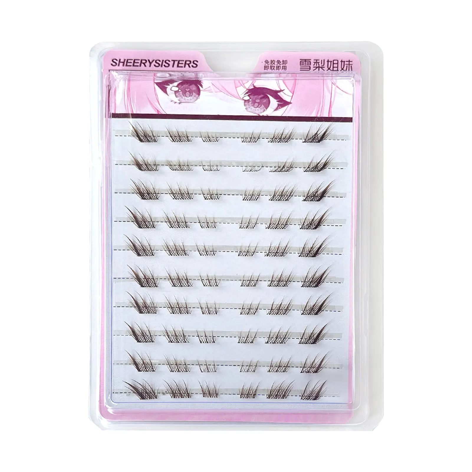 10rows Foxes Style Anime False Eyelashes Natural Curling 8-13mm Spiky Cluster Segmented Eyelash Extension Para sa Beauty Eye Makeup — image 7