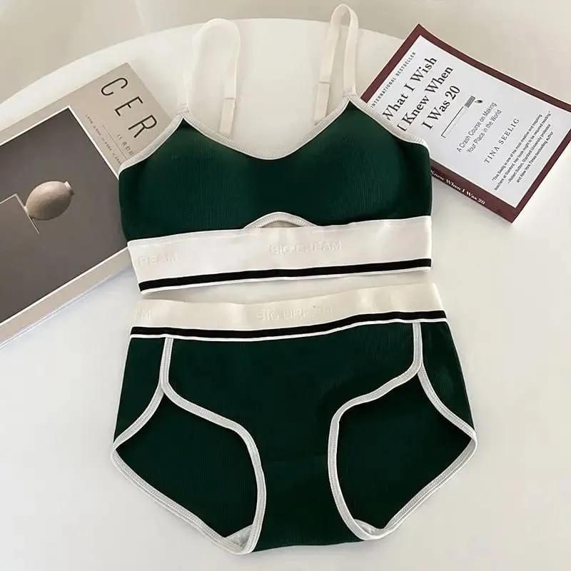 Seamless Sports Bralette Teens Wireless Anti-Sagging Thin Cup Small Chest Support Racerback Lightweight Bra Set lingerie