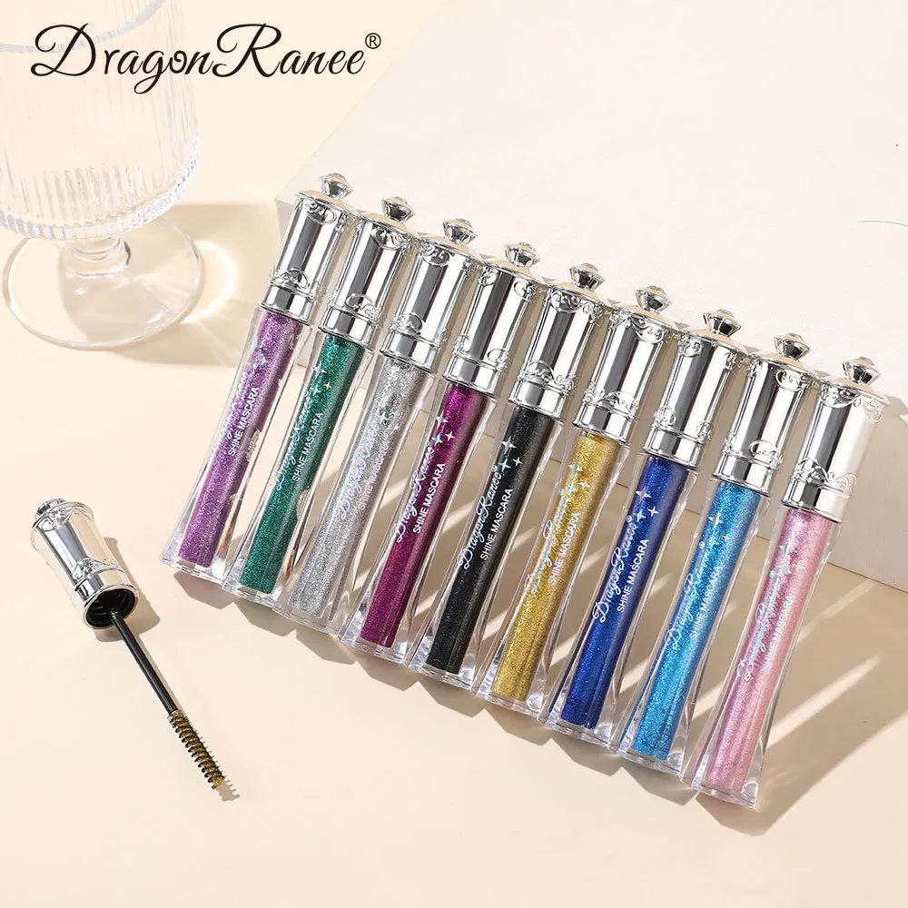 Shiny Diamond Colorful Mascara Blue Glitter Sparkling Waterproof Mascara Beauty Eyelashes Extension Quick Dry Shimmer Eye Makeup — image 6