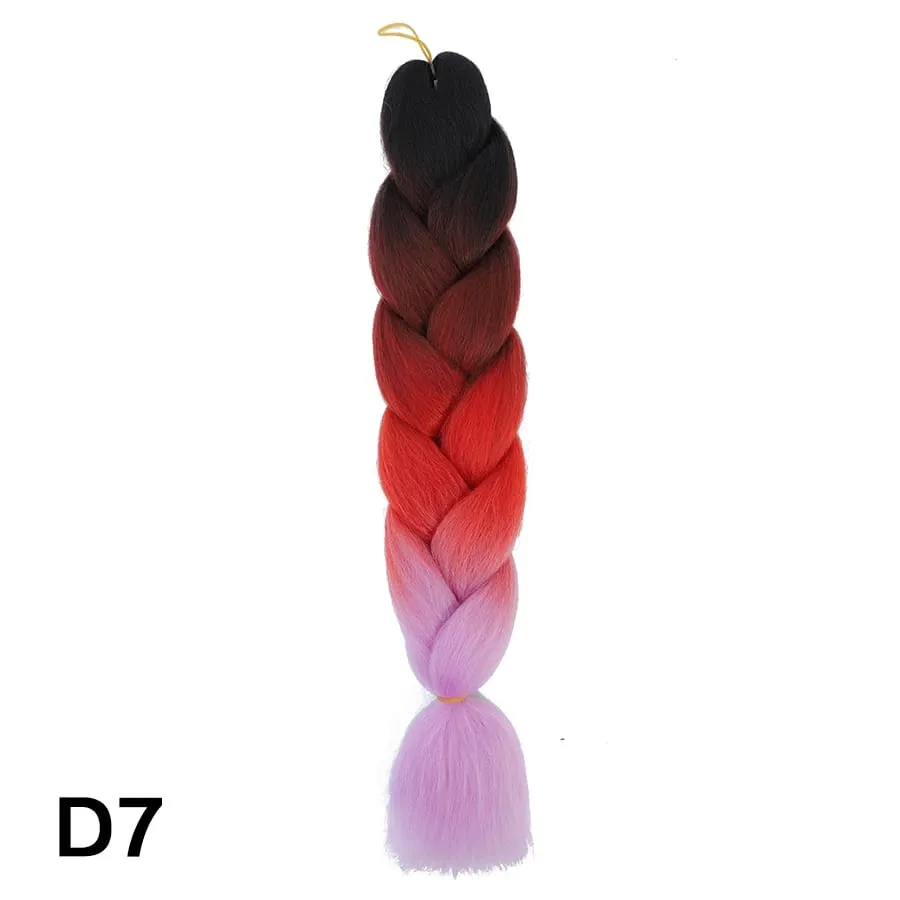 24 Inch Synthetic Jumbo Braid Pure And Ombre Braiding Hair Extensions For Women DIY Jumbo Hair Braids Black Green Gray Brown — image 62