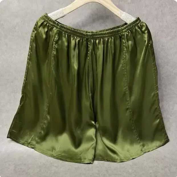 100% Mulberry Silk Men Boxer Underwear Couple Rubber Band Thin Short Home Pants Promotion Woman Can Wear — image 26