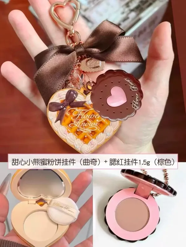 Bonnie rabbit pendant Sweetheart Teddy Eyeshadow and Blush Powder Compact Highlight Pendant Flower Knows — image 15