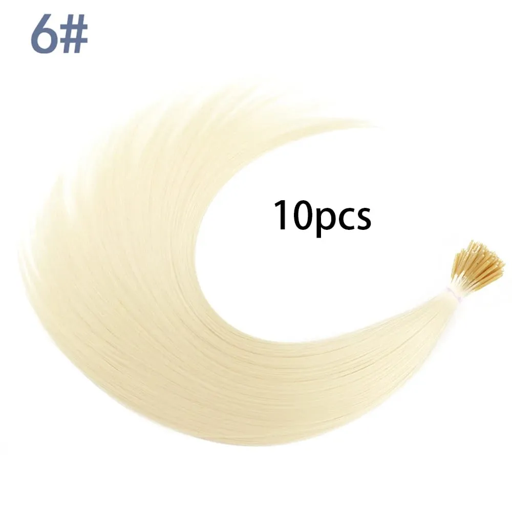 Synthetische farbige I-Tip-Stick-Haarverlängerungen, glattes Haar, 40,6 cm, für Frauen, hohe Temperaturen, 10 Strähnen/Packung, Farben — image 14