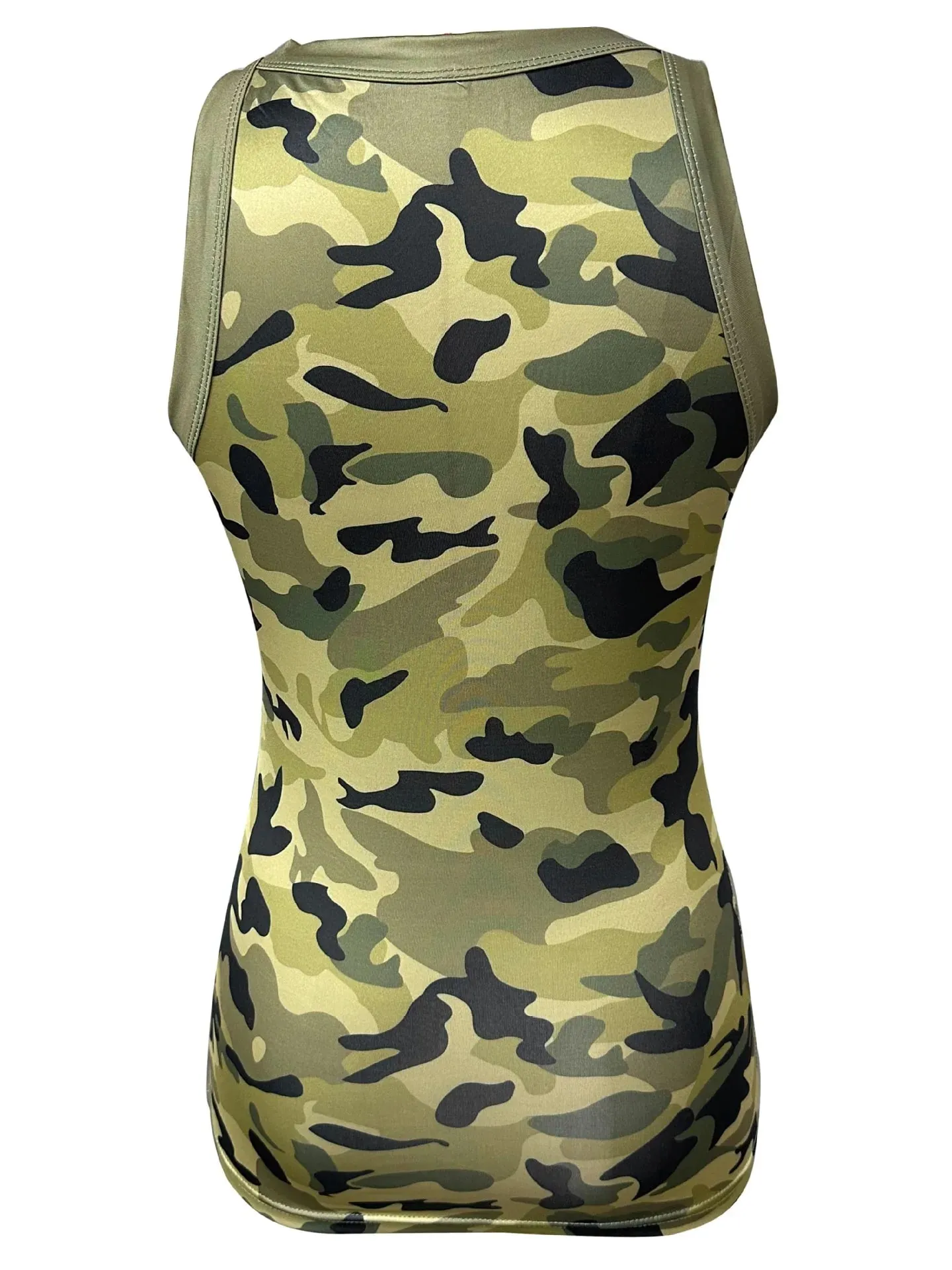 Women Casual Camo Round Neck Ribbed Tank Top Summer Basic Elastic Camisole Sexy Sleeveless Crew Neck Vest Women's Clothing — image 8