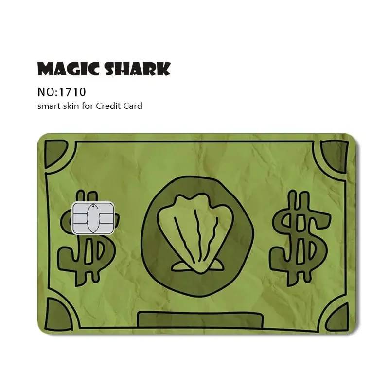 100% New Arrival Conch Money Bow Anime Speend or Save Meme Credit Card Film Debit Card Sticker Skin — image 19