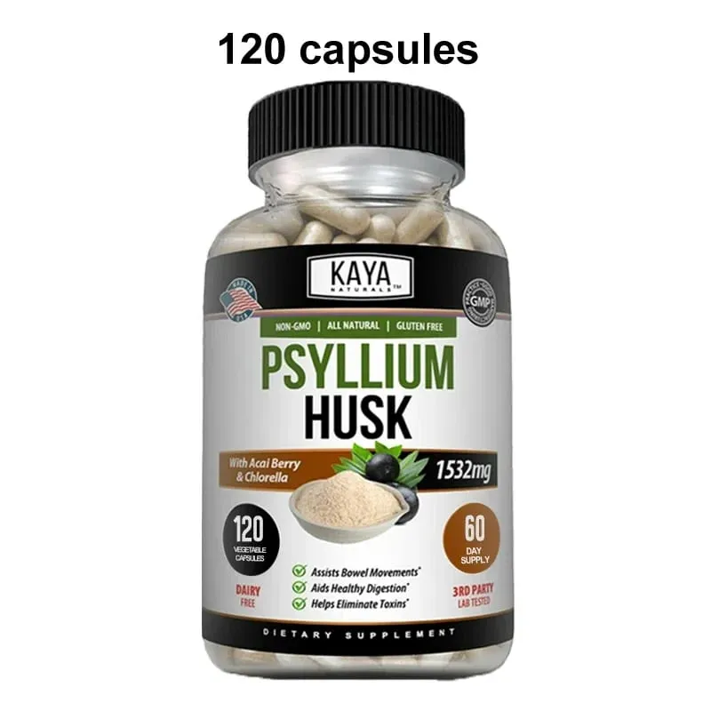 Psyllium Husk Capsules - 1532 Mg - Enriched with Ginger Root and Aloe Vera To Support Bowel Digestive and Detoxification Health — image 9