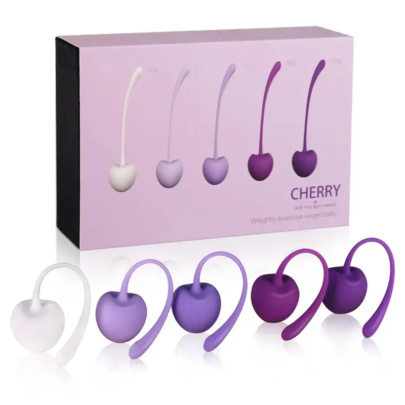 5Pcs Safe Silicone Smart Kegel Ball Cherry Ben Wa Ball Geisha Shrinking Balls Vagina Tighten Exercise Machine Sex Toy for Women