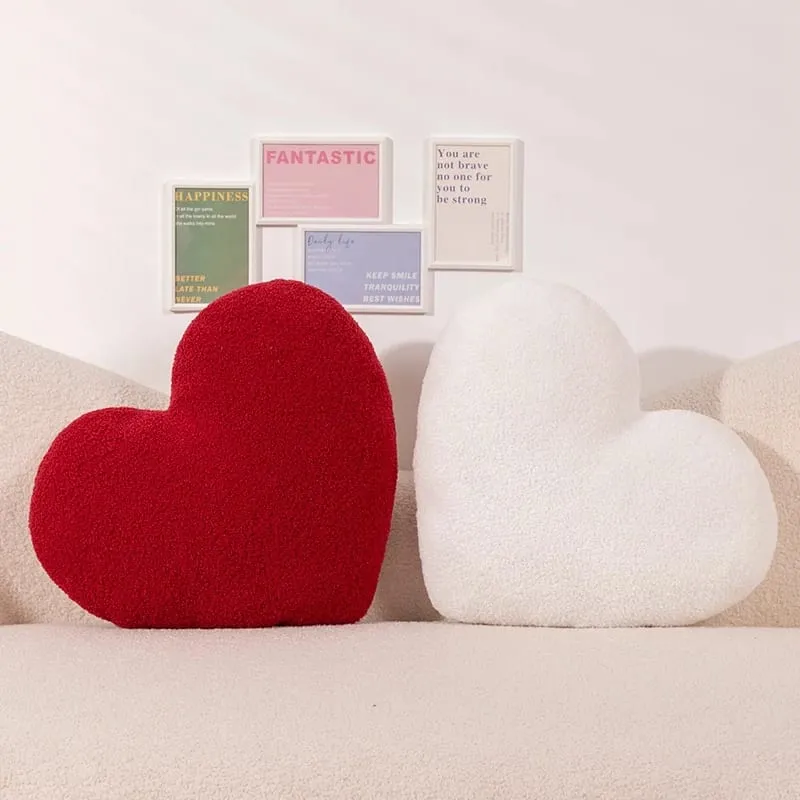 Red Love Heart Shape Throw Pillow Cushion Stuffed Plush Doll Kids Toy Lover Gift Sofa Car Home Decor Wedding Party Decoration