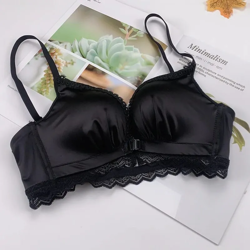 Front Closure Push Up Bra Set - Women's Small Bust Lace Underwire Lingerie | Pull Up Lift Sexy Thin Beauty Back Bralette — image 8