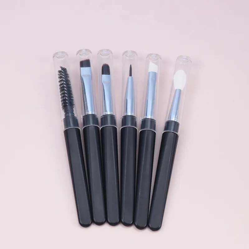 ★▲1PC przenośne pędzle do makijażu cieni do powiek rozmiar podróżny pędzle do makijażu brwi silikonowe Glit niezbędne narzędzia kosmetyczne z pokrywką — image 5