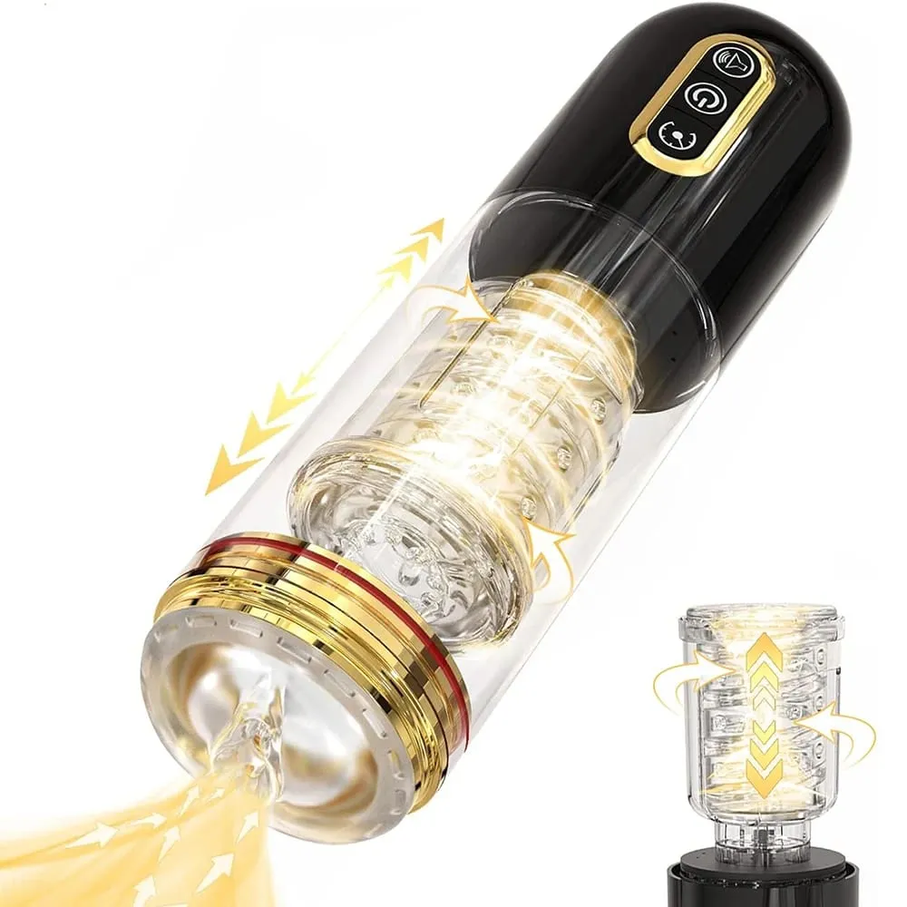 Male Sex Toy Automatic Sucking Telescopic Rotating Masturbator Cup For Men Real Vaginal Suction Pocket Blowjob Adult Product — image 1