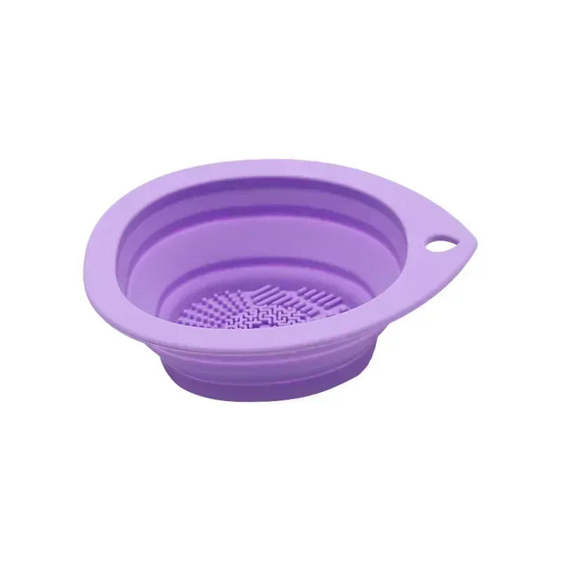 Eyeshadow Brushes Washing Soft Mat Beauty Tools Scrubber BoxSilicone Makeup Brush Cleaner Folding Powder Puff Cleaning Bowl