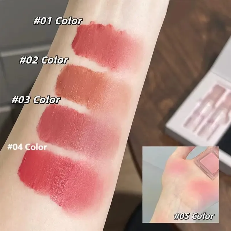 Art Value Butterfly Dance Color Box Four Lip Glaze Blush Set Necklace Lip Mud Blush Set — image 7