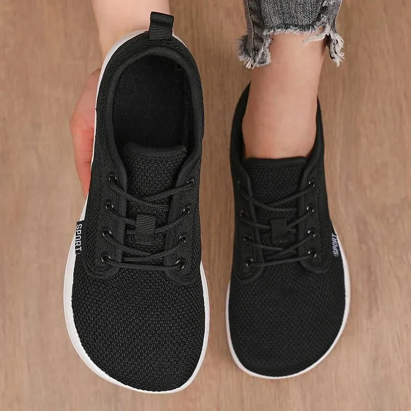 Summer Breathable Women's Flat Shoes Lightweight Mesh Comfortable Walking Shoes Men's Wide Foot Soft Sole Casual Wear Bare Foot