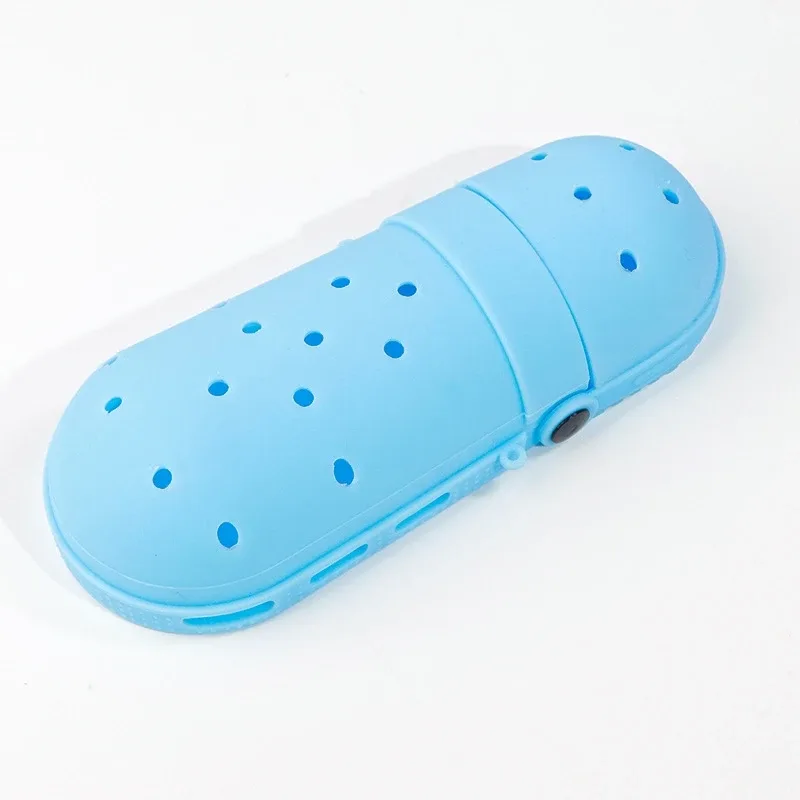 Silicone Makeup Organizer Box – Kids Pencil Case & Stationery Holder Large Slipper‑Style Storage