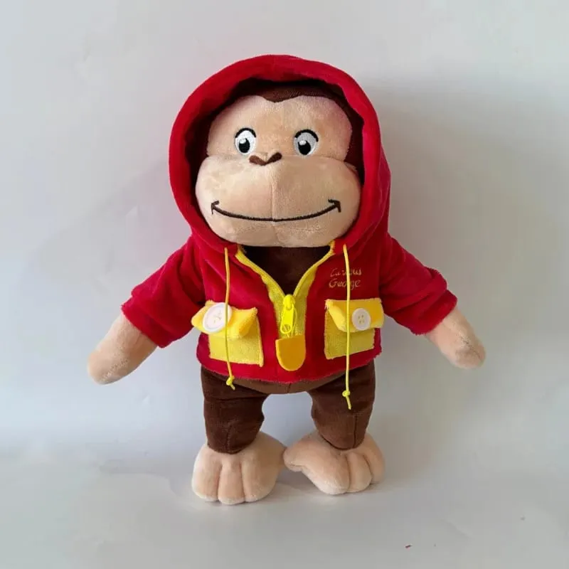 New Anime Fire Dept Firefighter Curious George Plush Cute Baby Curious George Monkey Plush Soft Animals Plushie Pillow Doll Toy