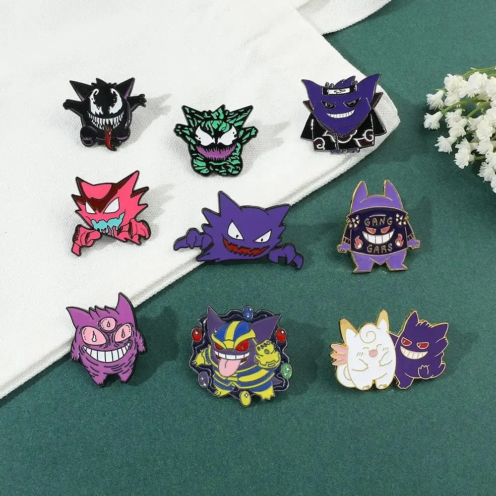 Gengar Cartoon Brooches Anime Enamel Lapel Pins for Backpack Accessories Fans Collection Brooches Gifts — image 5