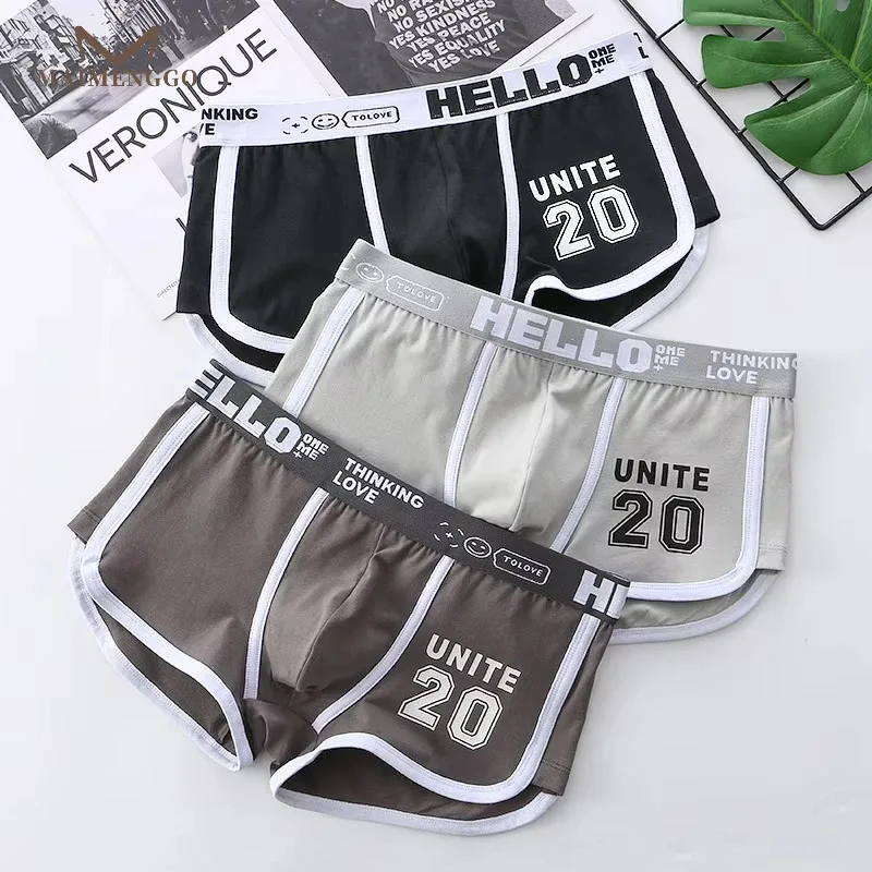 1/3pcs Men Underwear Sports Boxer Shorts Cotton Solid Color Sexy Panties Fashion Breathable Comfortable Underpants Man U Convex — image 26